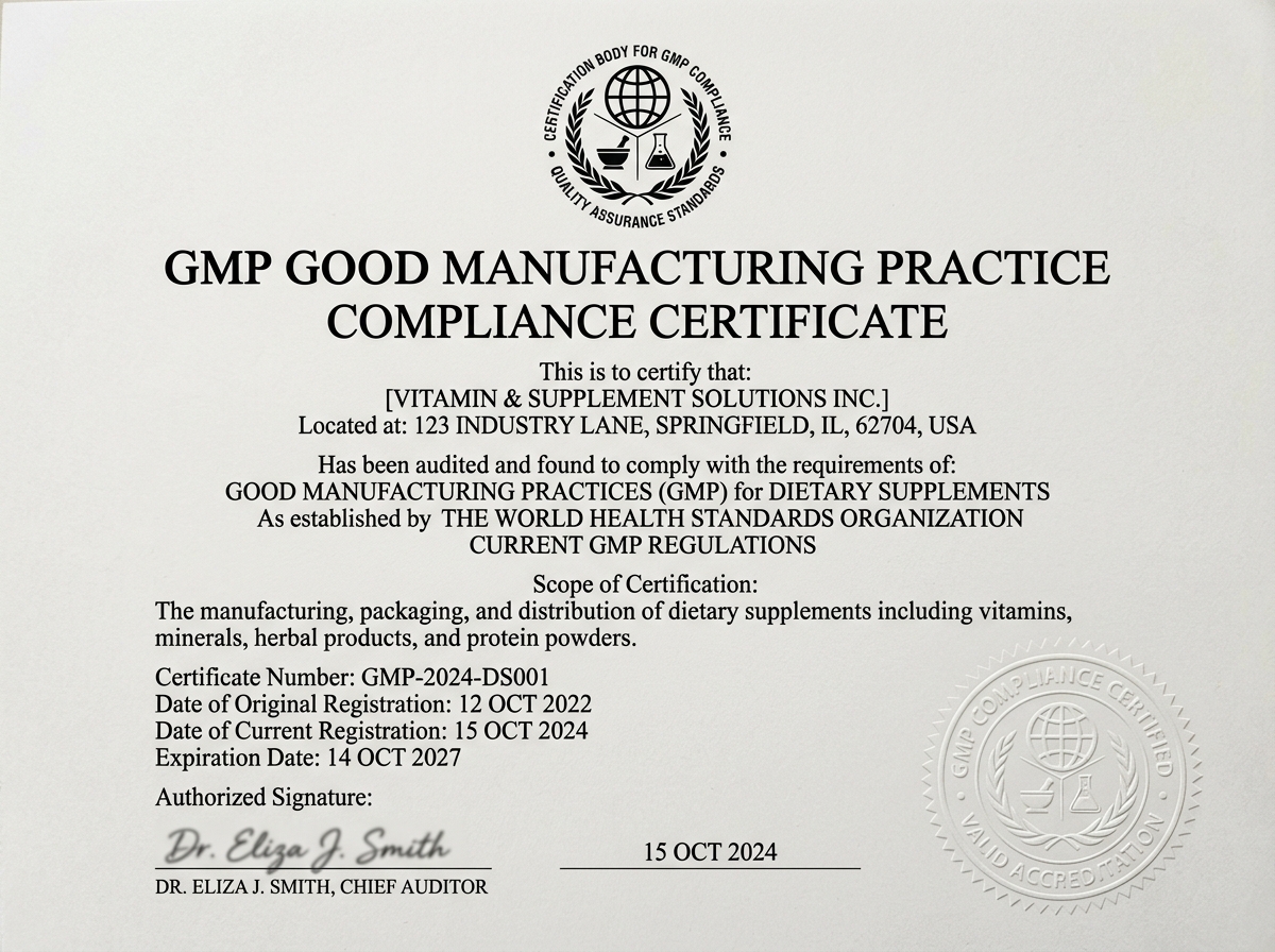 Certificat GMP